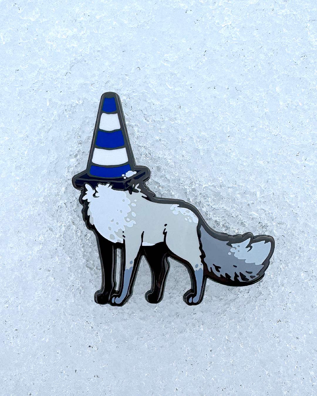 CONE FOX – Winter Coat Enamel Pin